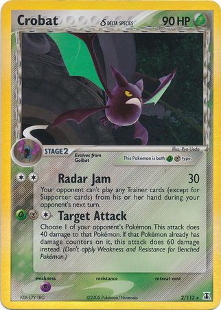 Crobat (Delta) - 2/113 - Holo Rare - Reverse Holo