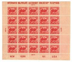 #630 – 1926 2c Battle of White Plains Souvenir Sheet - International Philatelic Exhibition Issue