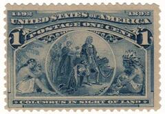 #230 – 1893 1c Columbian Commemorative: Columbus in Sight of Land