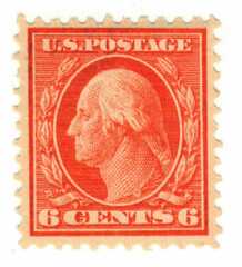 #506 – 1917 6c Washington, red orange
