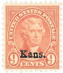 #667 – 1929 9c Jefferson, light rose, Kansas-Nebraska overprints