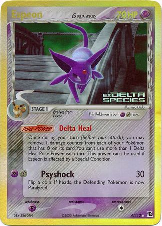 Espeon (Delta) - 4/113 - Holo Rare - Reverse Holo