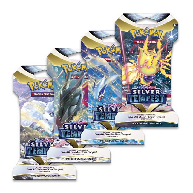 Sword & Shield - Silver Tempest Sleeved Booster Pack Art Bundle (Set of 4)