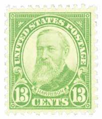1931 13c Harrison, yellow green