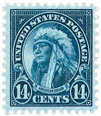 1931 14c American Indian, dark blue