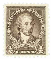 1932 Washington Bicentennial: 1/2c Washington by Charles Willson Peale