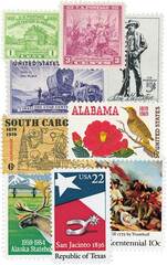 US Stamps Representing the 50 States, collection of 50