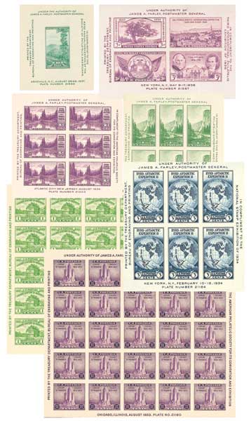 Souvenir Sheets, collection of 7