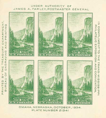 National Parks: Yosemite, California, souvenir sheet