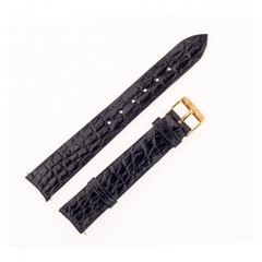 Piaget - Black Croco Strap With 18K Gold Tang (16mm x 14mm)