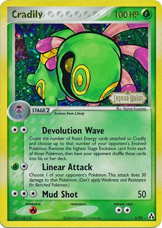 Cradily - 3/92 - Holo Rare - Reverse Holo