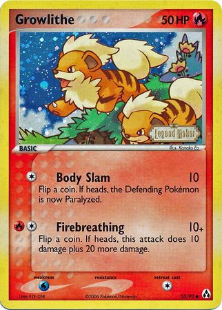 Growlithe - 55/92 - Common - Reverse Holo