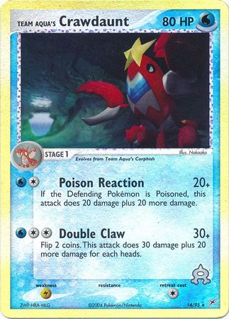 Team Aquas Crawdaunt - 14/95 - Rare - Reverse Holo
