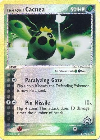 Team Aquas Cacnea - 24/95 - Uncommon - Reverse Holo