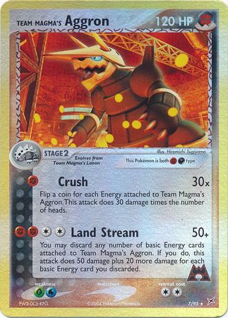 Team Magmas Aggron - 7/95 - Holo Rare - Reverse Holo