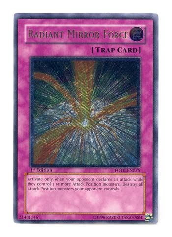 yugioh mirror force cards INFO-AE069 Dark Magic (R) Normal Trap Card Radiant Mirror Force - FOTB-EN055