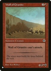 Wall of Granite - The List