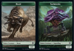 Beast (016) // Saproling (018) Double-Sided Token - Foil