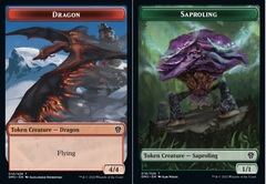 Dragon (010) // Saproling (018) Double-Sided Token - Foil