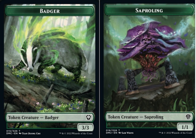 Badger Token // Saproling Token - Foil