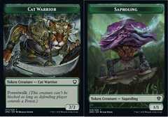 Cat Warrior Token // Saproling Token - Foil