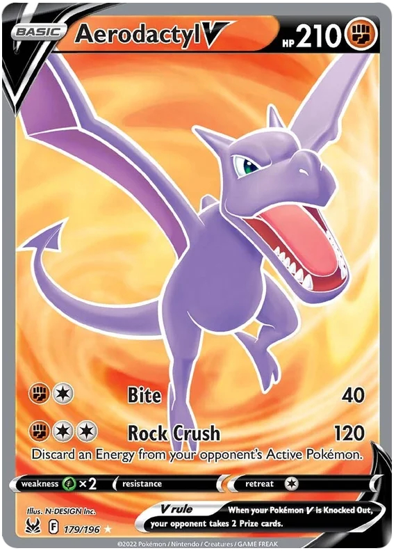 Aerodactyl V - 179/196 - Full Art Ultra Rare Aerodactyl V - 179/196 - Full Art Ultra Rare