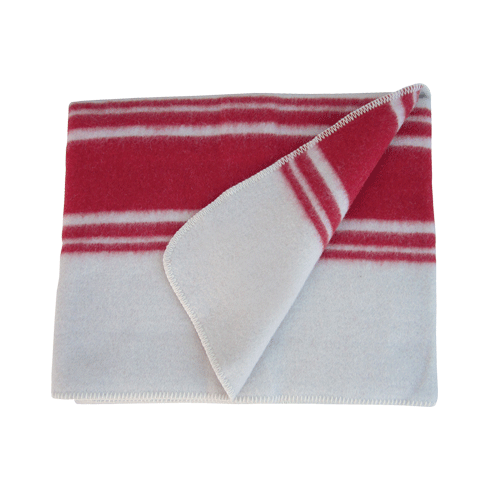 Dutch Navy 100% Wool Blanket w/ Red Stripe
