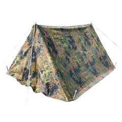 German Military Pup Tent, Flecktarn Camo, Complete