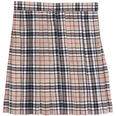 TE-15SS Pleated Skirt / BEIGE Checkered - L