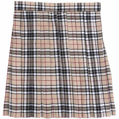 TE-15SS Pleated Skirt / BEIGE Checkered - L