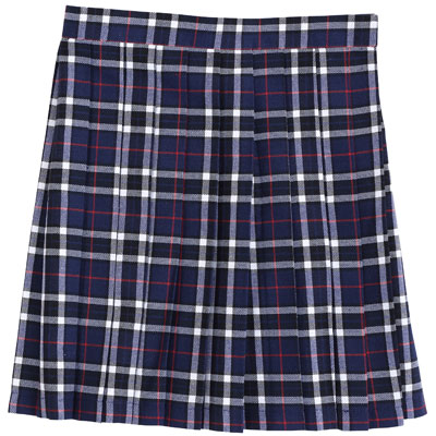 TE-15SS Pleated Skirt / NAVY Checkered - M
