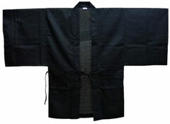 Haori Coat (Plain) Black Size: Free (Unisex)