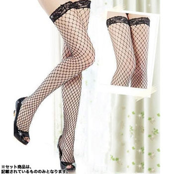 Fishnet Stockings w/Lace (for Garter)