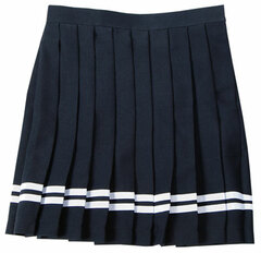 TE-12SS Pleated Skirt (Navy/White Line) L