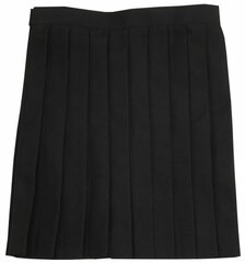 TE-12AW Pleated Skirt (Black Plain) L