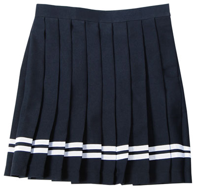 TE-12SS Pleated Skirt (Navy/White/Line) M