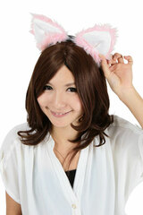 FusaFusa Cat Ear Headband Pink