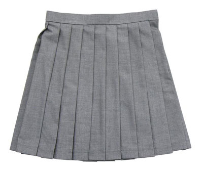 TE-10SS Pleated Skirt (6) L Plain Gray