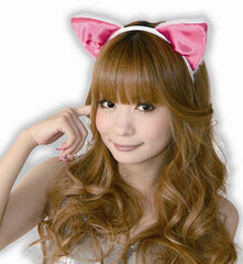 FuwaFuwa Cat Ear Headband Front Ears White/Pink