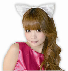FuwaFuwa Cat Ear Headband Front Ears White/White