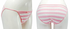 Shimapan (Striped Panties) 1/1 Real Version String Panties (Pink) Ladies' M Size