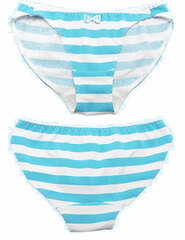 Shimapan (Striped Panties) 1/1 Real Version Bikini Panties (Light blue) Ladies' M Size