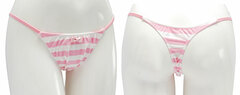 Shimapan (Striped Panties) 1/1 Real Version Thong Panties (Pink) Ladies' M Size