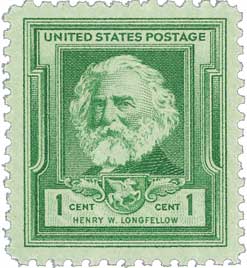 Famous Americans: 1c Henry Wadsworth Longfellow