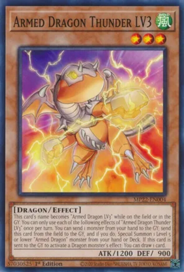 x3 Armed Dragon Thunder LV3 - MP22-EN004 - Common - 1st Edition Yu