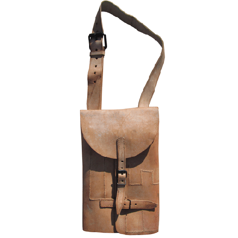 French Military Folding Leather Tool Case