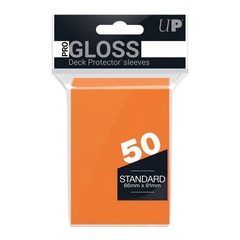 Ultra Pro - 50ct Pro-Gloss Orange Standard Deck Protector Sleeves (New Packaging)