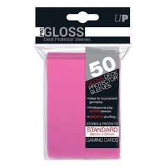 Ultra Pro - 50ct Pro-Gloss Bright Pink Standard Deck Protector Sleeves (New Packaging)