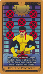 Eight of Pentacles X of Swords Marvel Heroclix Tarot Card