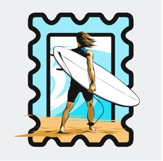 Surfing Stamp